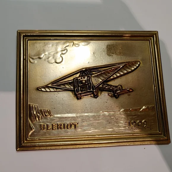 Wall Art Brass Plaque Bleriot  Monoplane 1909 6x4 1/2 inch - Picture 4 of 4